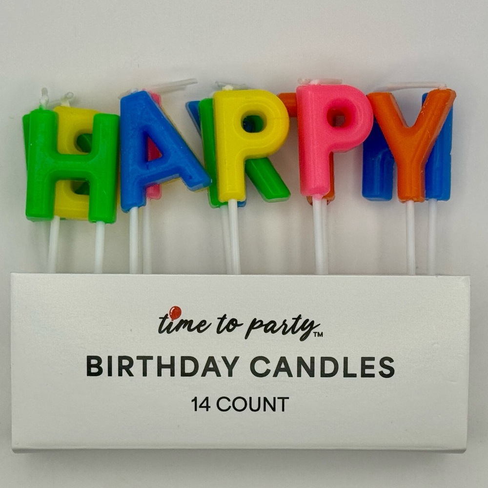 Colorful Happy Birthday Letters Candles - 3 Sets - Picture 4 of 5